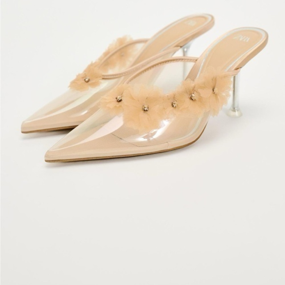 ZARA Floral heeled vinyl pumps 3808/310